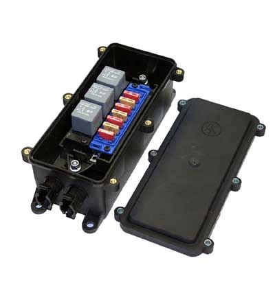 auxiliary lighting fused power distribution box|auxiliary power distribution center switch.